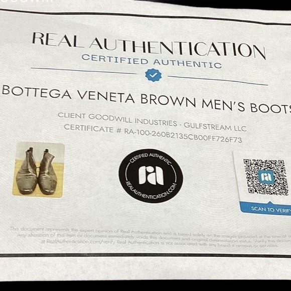 Bottega Veneta Mens Brown Leather Wingtip Side Zip Ankle Booties Sz 43.5 W/ Coa